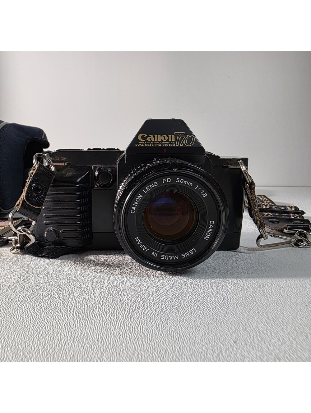 Tested Canon T70 35mm Film Camera with Canon FD 50mm f/1.8 Lens W/Case & Manual